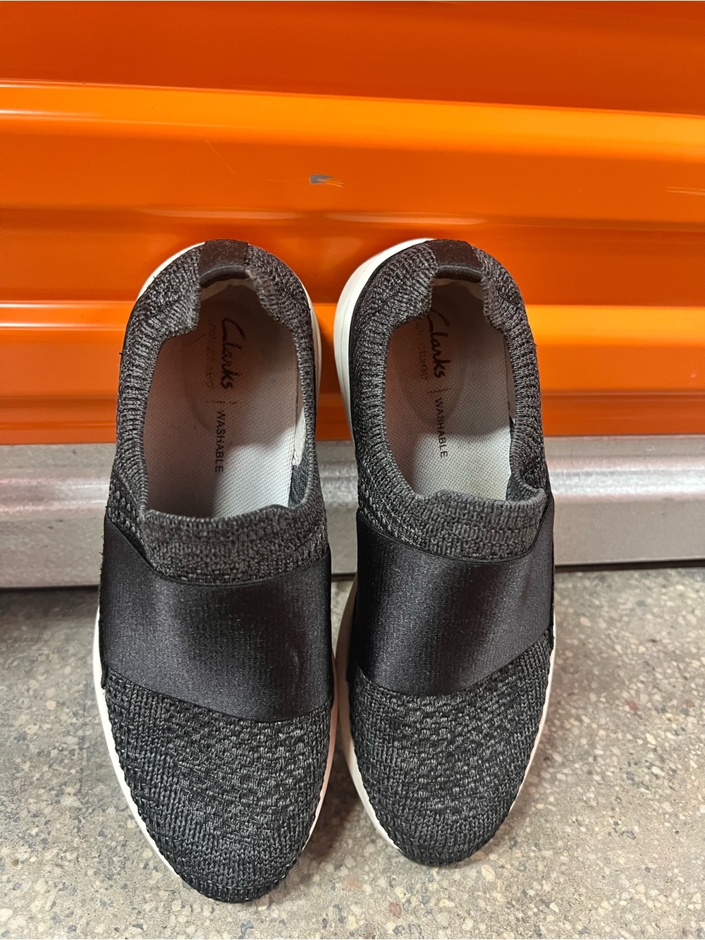 Clarks Gray Knit Women's Slip-On Shoe